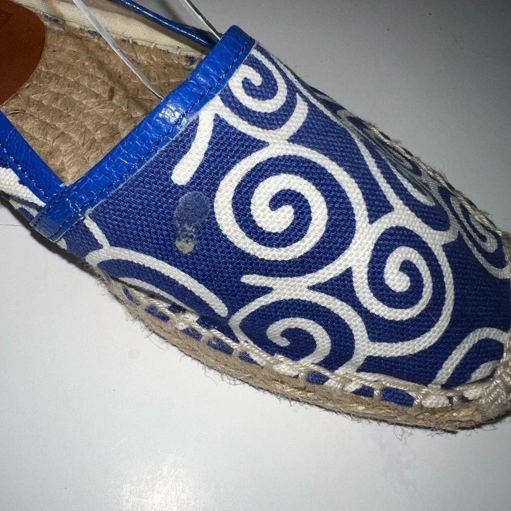 Diane von Furstenberg Blue Canvas Espadrille Flats